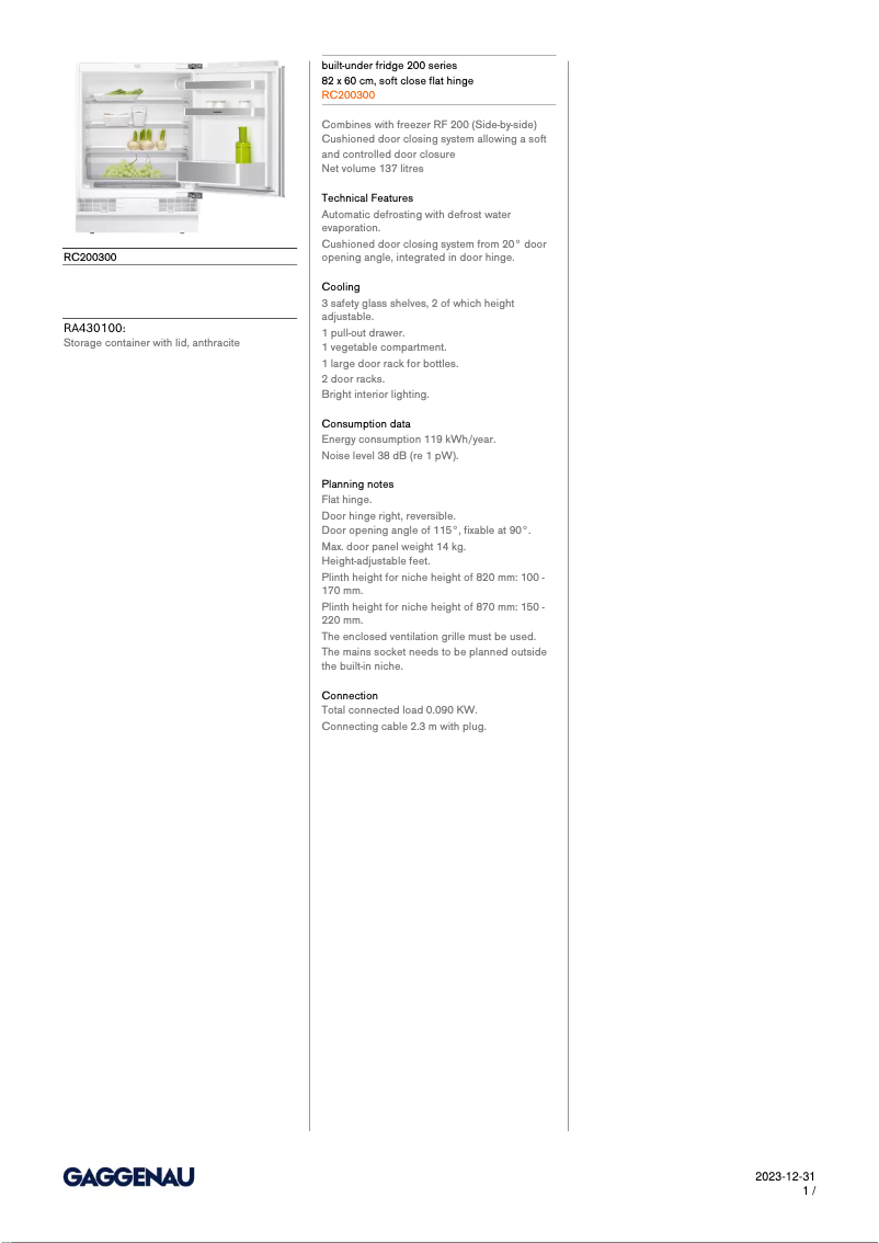 Image de la première page du manuel de l'appareil RC200300