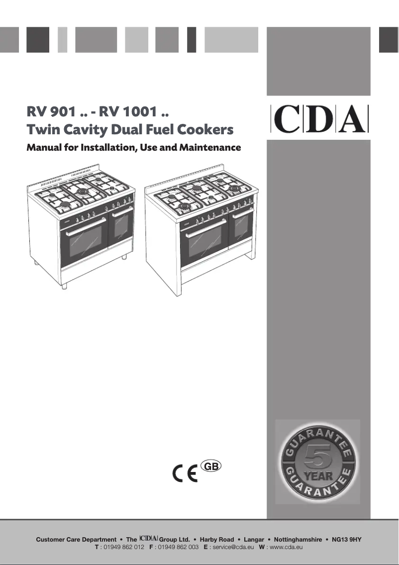 Image de la première page du manuel de l'appareil RV1001