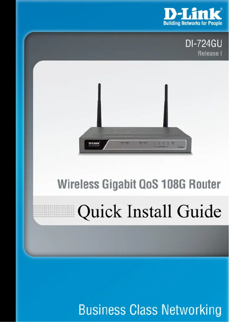 Page 1 de la notice Guide de démarrage rapide D-Link DI-724GU