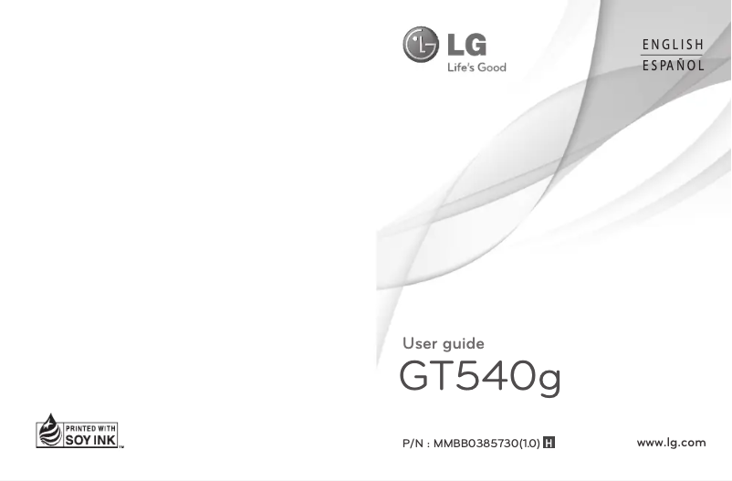 Page n°1 - Manuel utilisateur LG GT540G