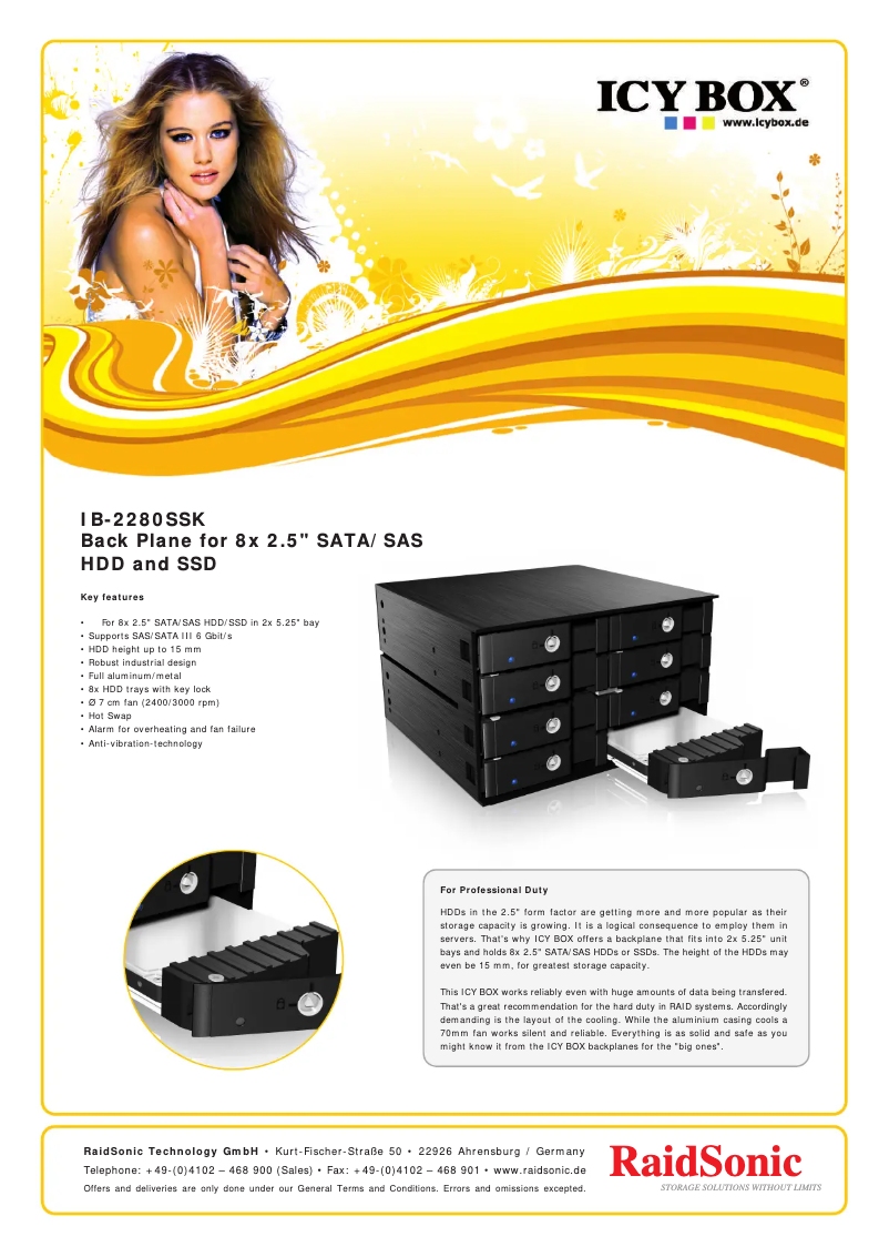 Page 1 de la notice Fiche technique Icy Box IB-2280SSK