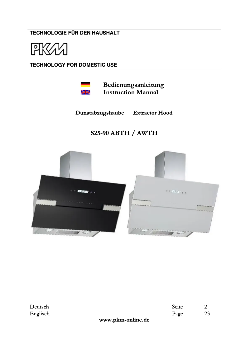 Image de la première page du manuel de l'appareil S25-90ABTH