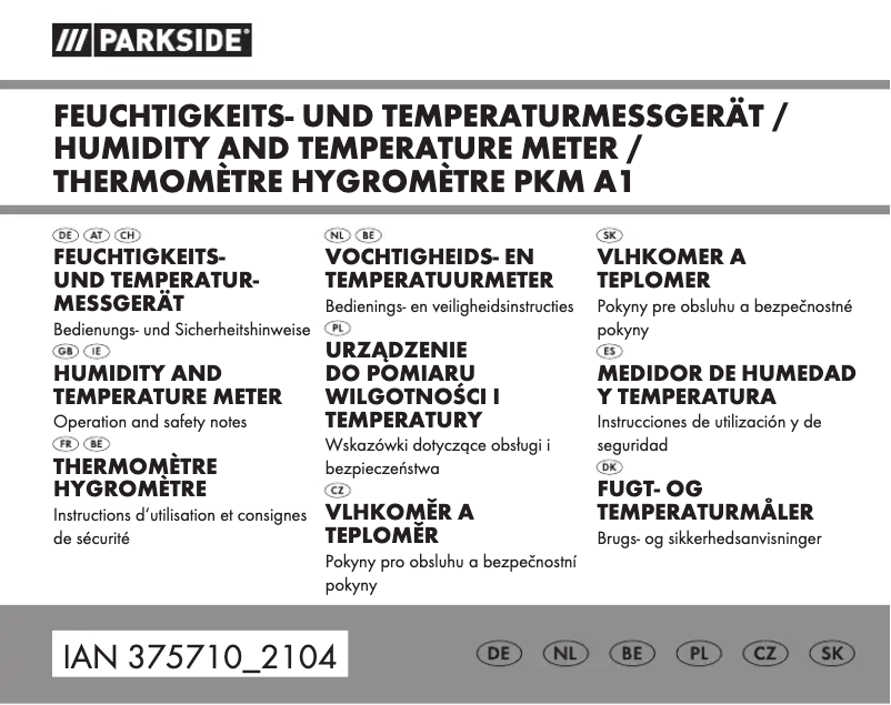 Page n°1 - Manuel utilisateur Parkside HG08328A