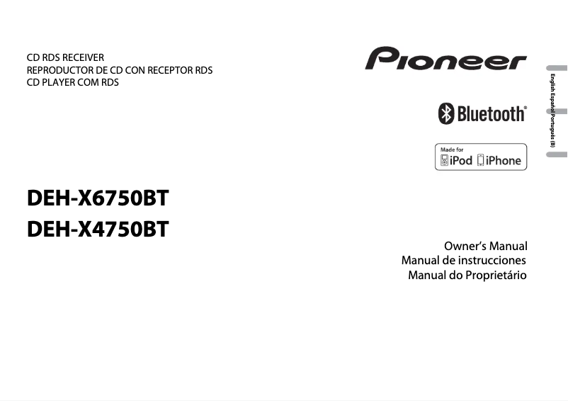 Page 1 de la notice Manuel utilisateur Pioneer DEH-X6750BT