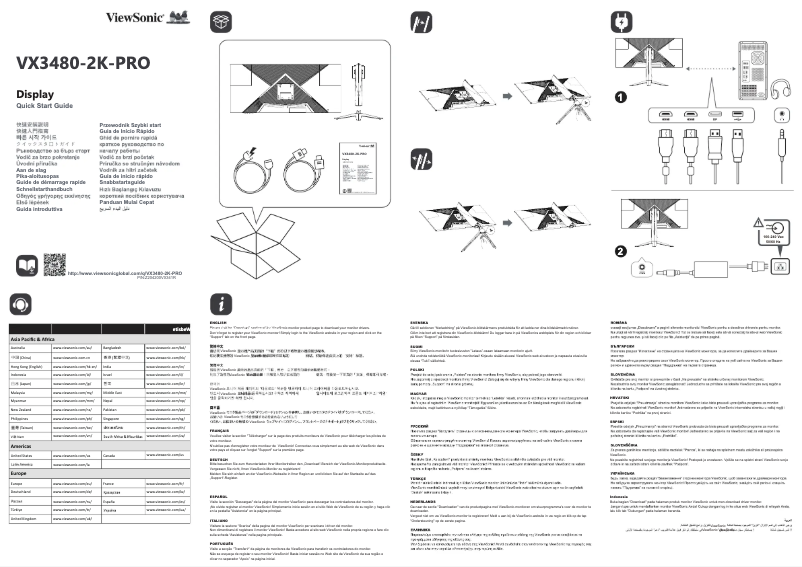 Página 1 del manual Guía de inicio rápido Viewsonic VX3480-2K-PRO