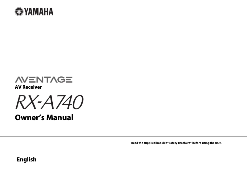Page 1 de la notice Manuel utilisateur Yamaha Aventage RX-A740