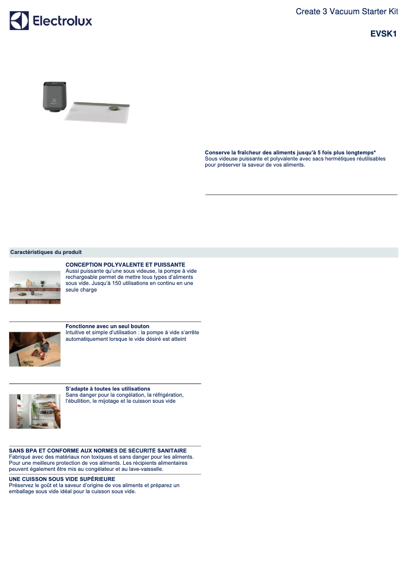 Image de la première page du manuel de l'appareil EVSK1