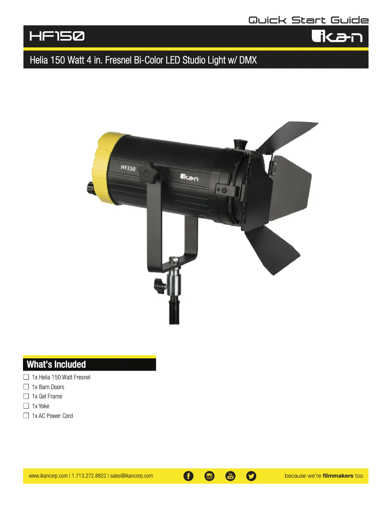 Page 1 de la notice Manuel utilisateur Ikan HF150