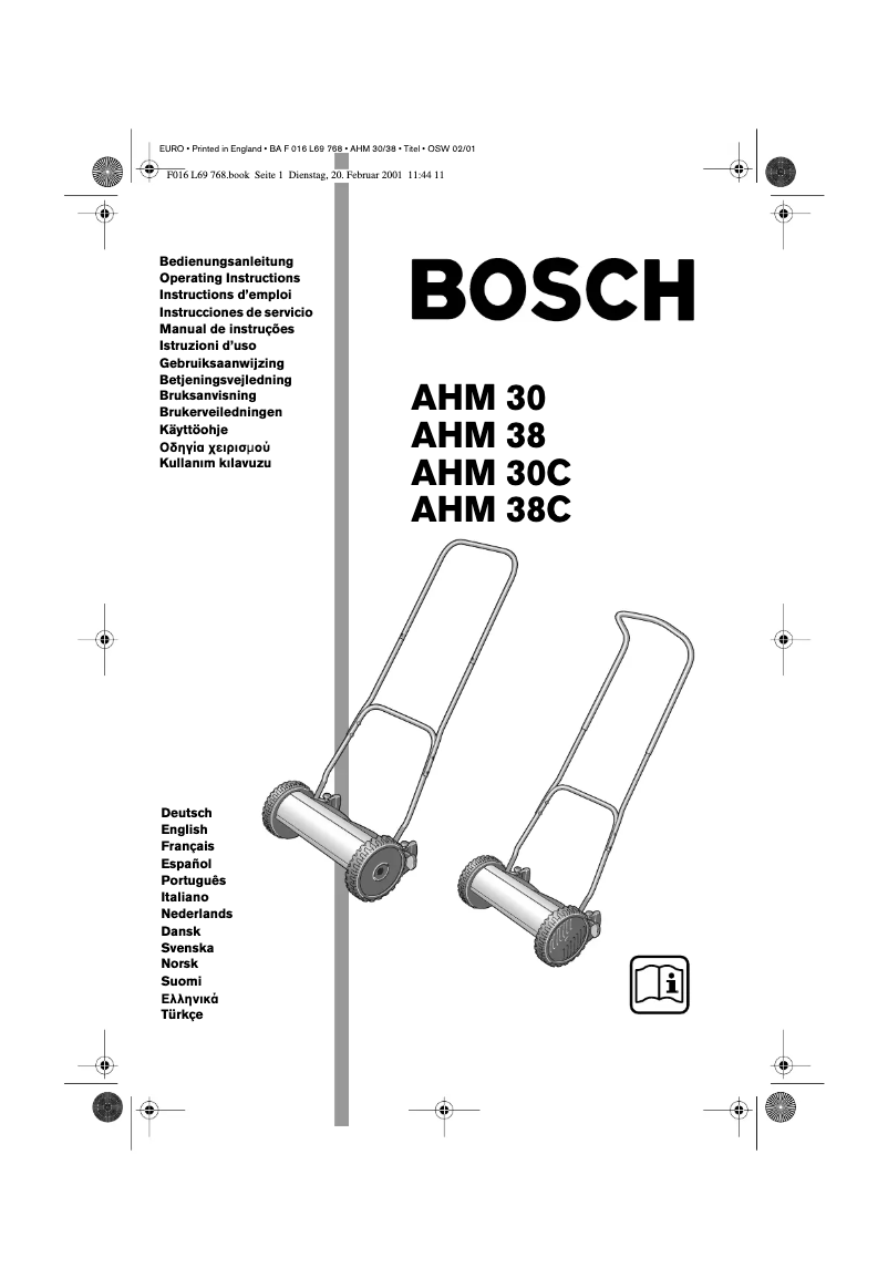 Page 1 de la notice Manuel utilisateur Bosch AHM 38 C