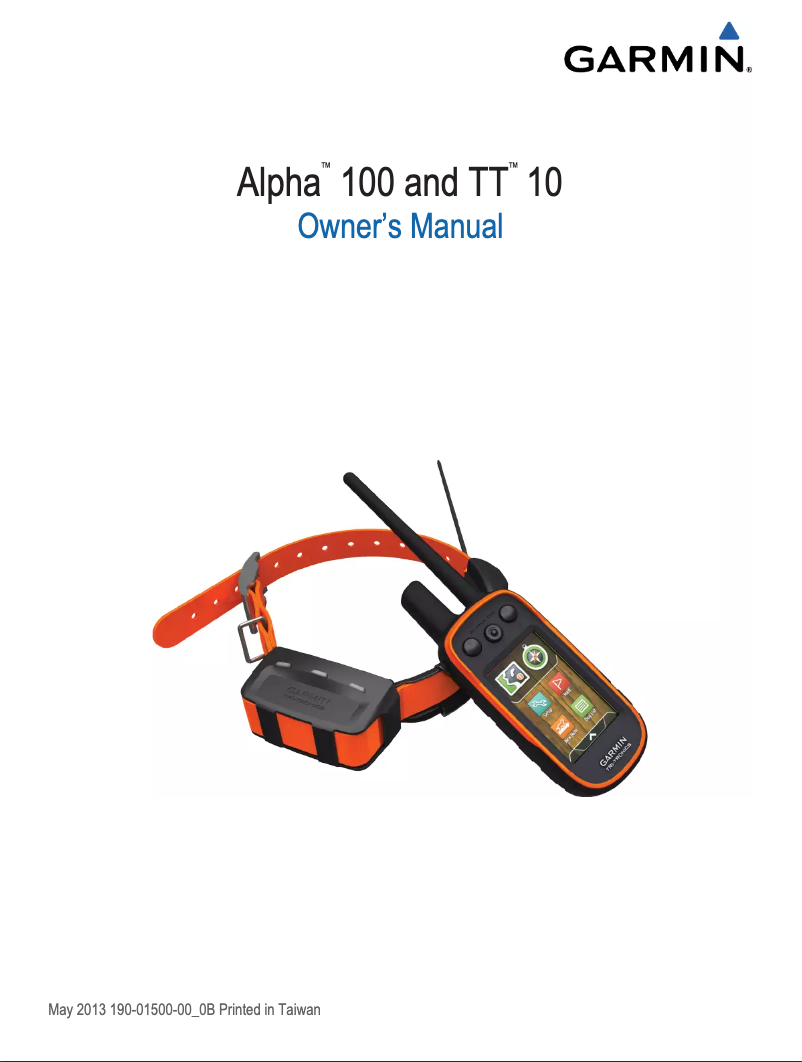 Page 1 de la notice Manuel utilisateur Garmin Alpha 100