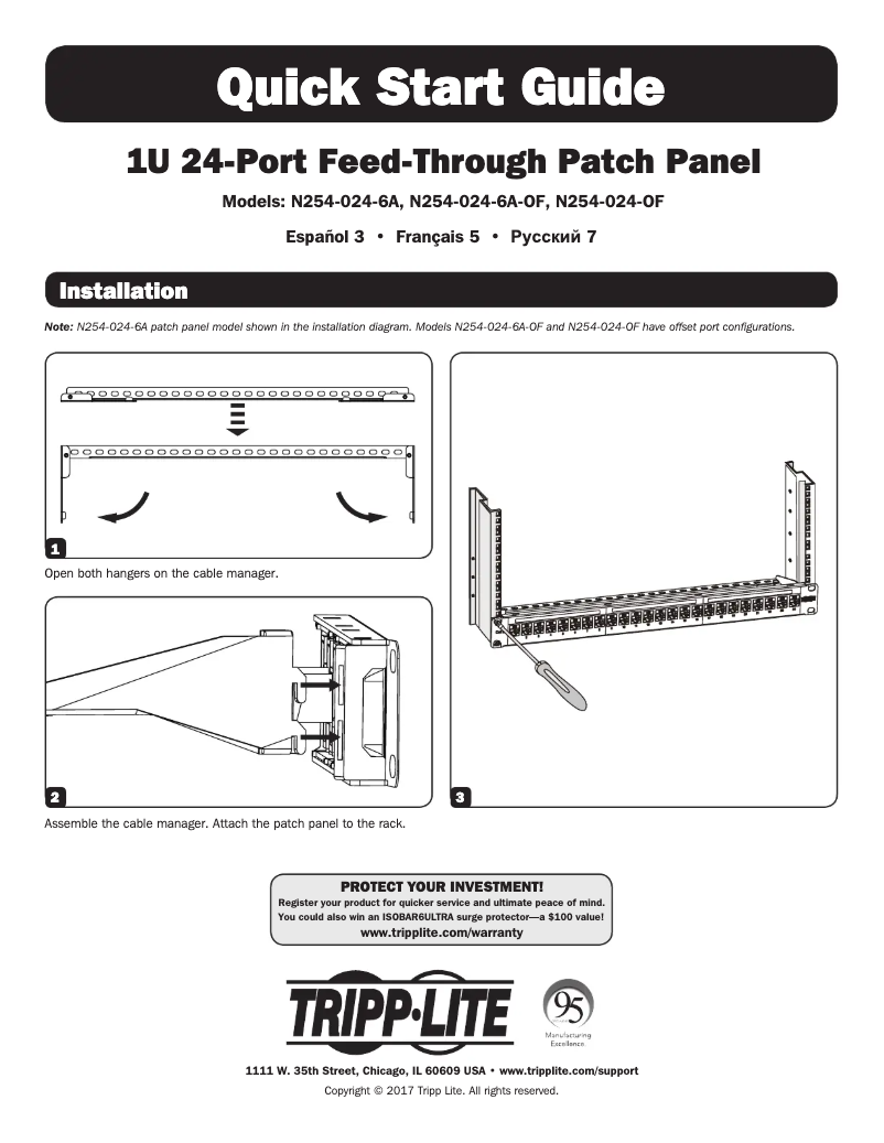 Page n°1 - Manuel utilisateur Tripp Lite N254-024-OF