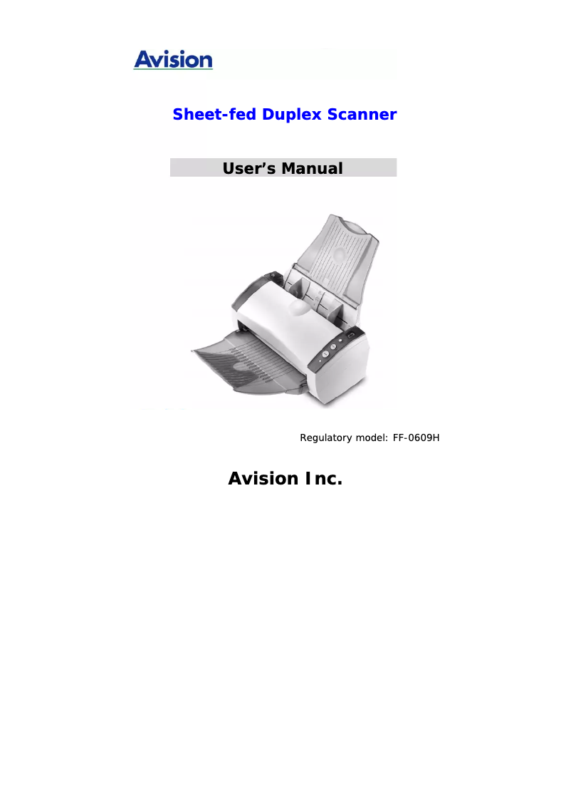Page n°1 - Manuel utilisateur Avision AV-220G