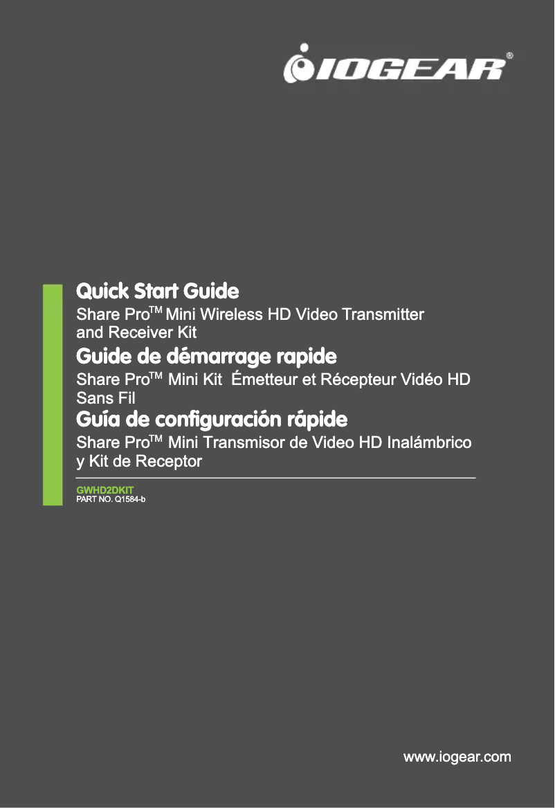 Page n°1 - Manuel utilisateur iogear GWHD2DKIT