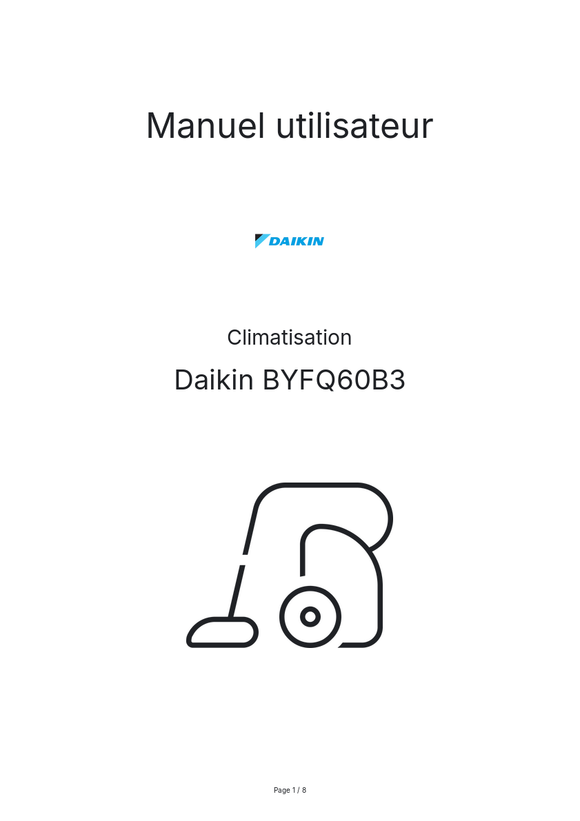 Image de la première page du manuel de l'appareil BYFQ60B3