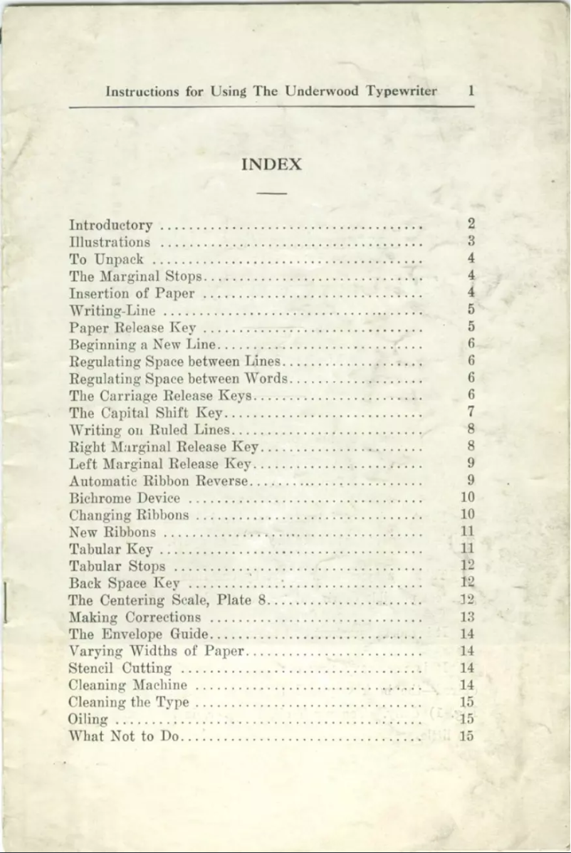 Page n°1 - Manuel utilisateur Underwood 3