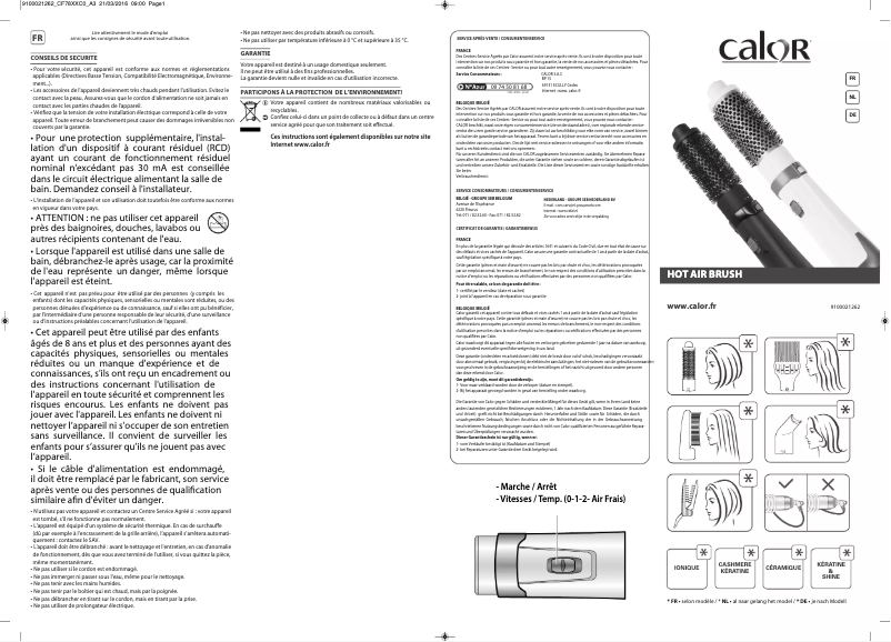 Image de la première page du manuel de l'appareil Hot Air CF7812C0