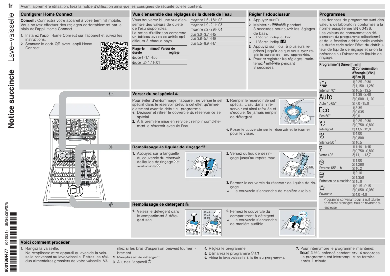 Page 1 de la notice Guide d'installation Bosch SMS6ZBW07E