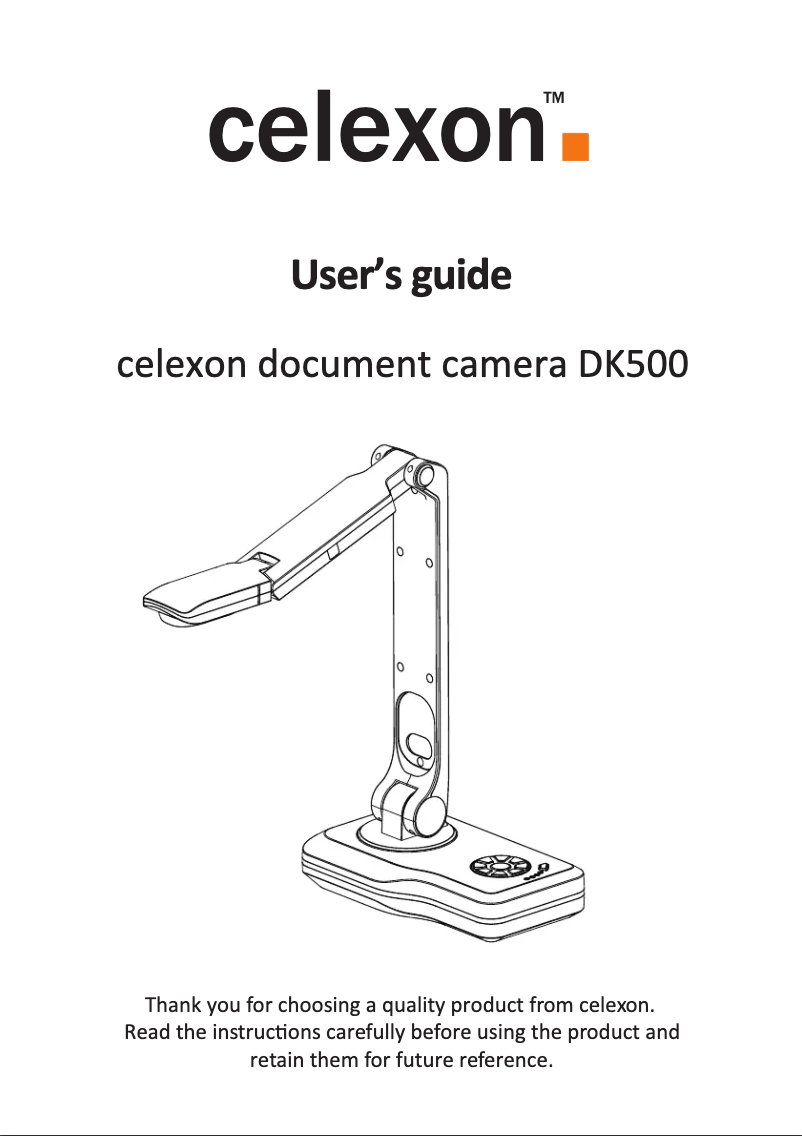 Page 1 de la notice Manuel utilisateur Celexon DK500