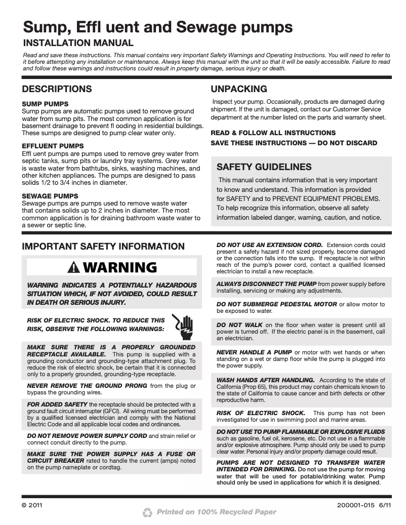 Page 1 de la notice Manuel utilisateur Wayne CDU980E