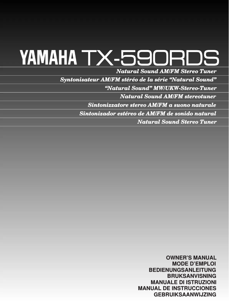 Imagen de la primera página del manual del dispositivo TX-590RDS