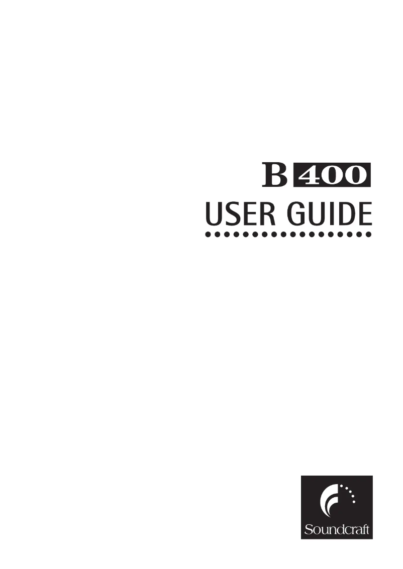 Page n°1 - Manuel utilisateur Soundcraft B400