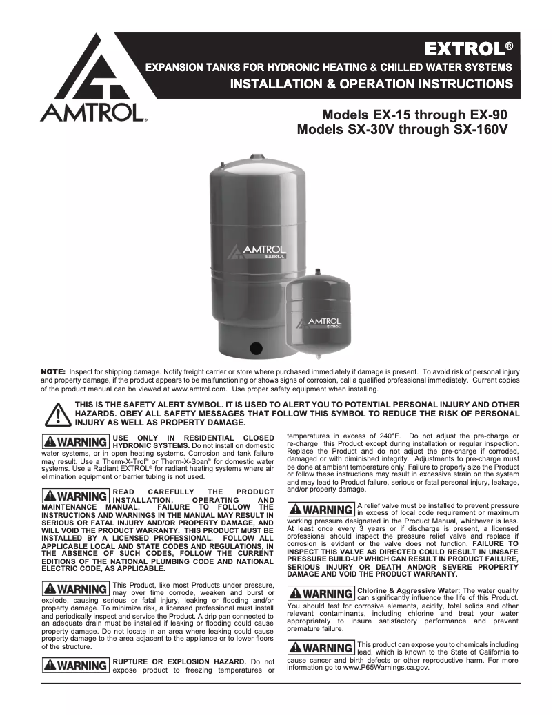 Image de la première page du manuel de l'appareil Extrol EX-15