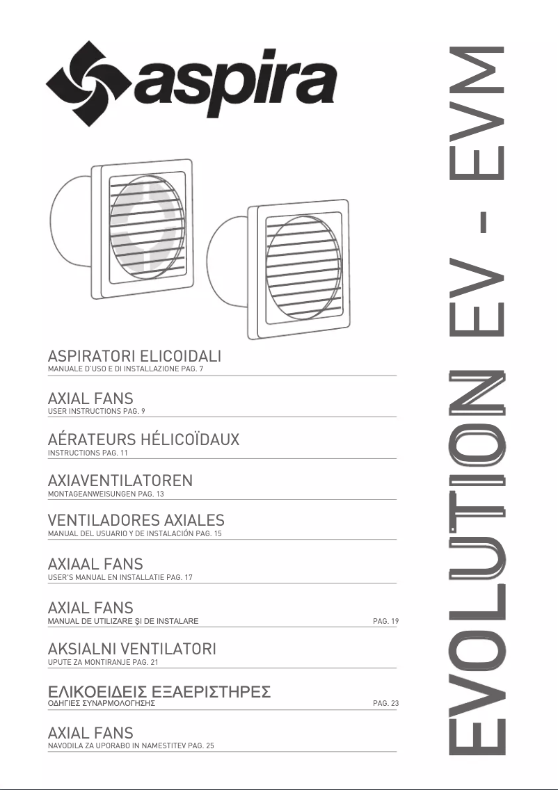 Page 1 de la notice Manuel utilisateur Fantini Cosmi EVOLUTION EV
