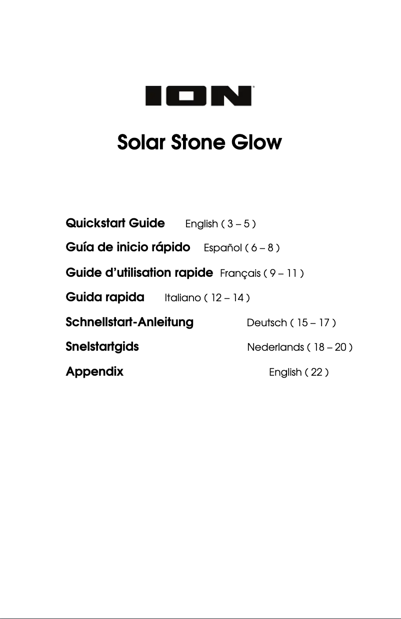 Page 1 de la notice Manuel utilisateur ION Glow Stone Solar