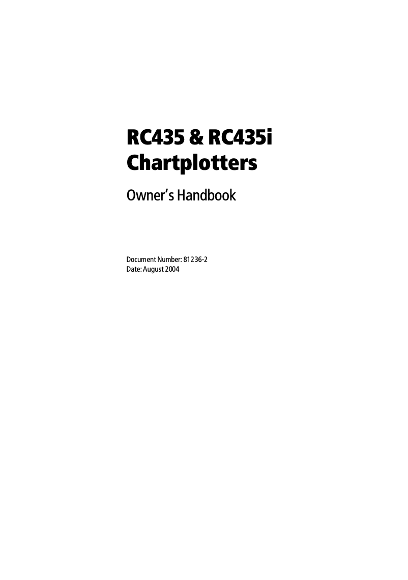 Image de la première page du manuel de l'appareil RC435