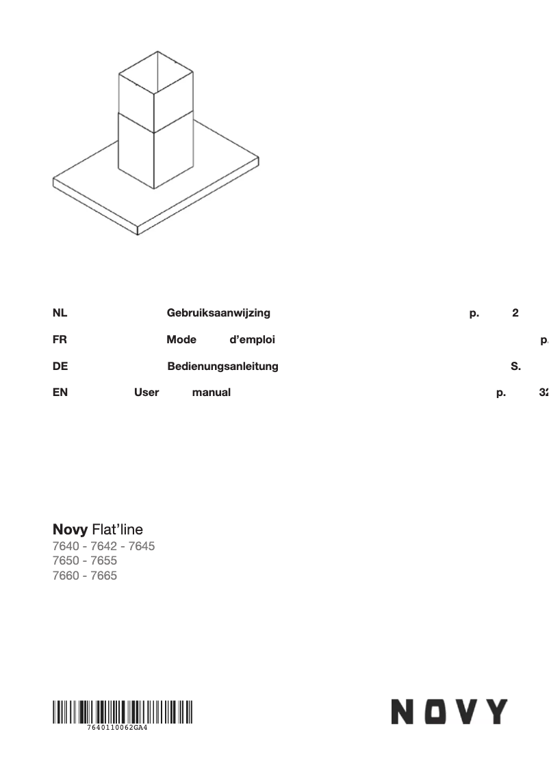 Page 1 de la notice Manuel utilisateur Novy Flat'line 7645