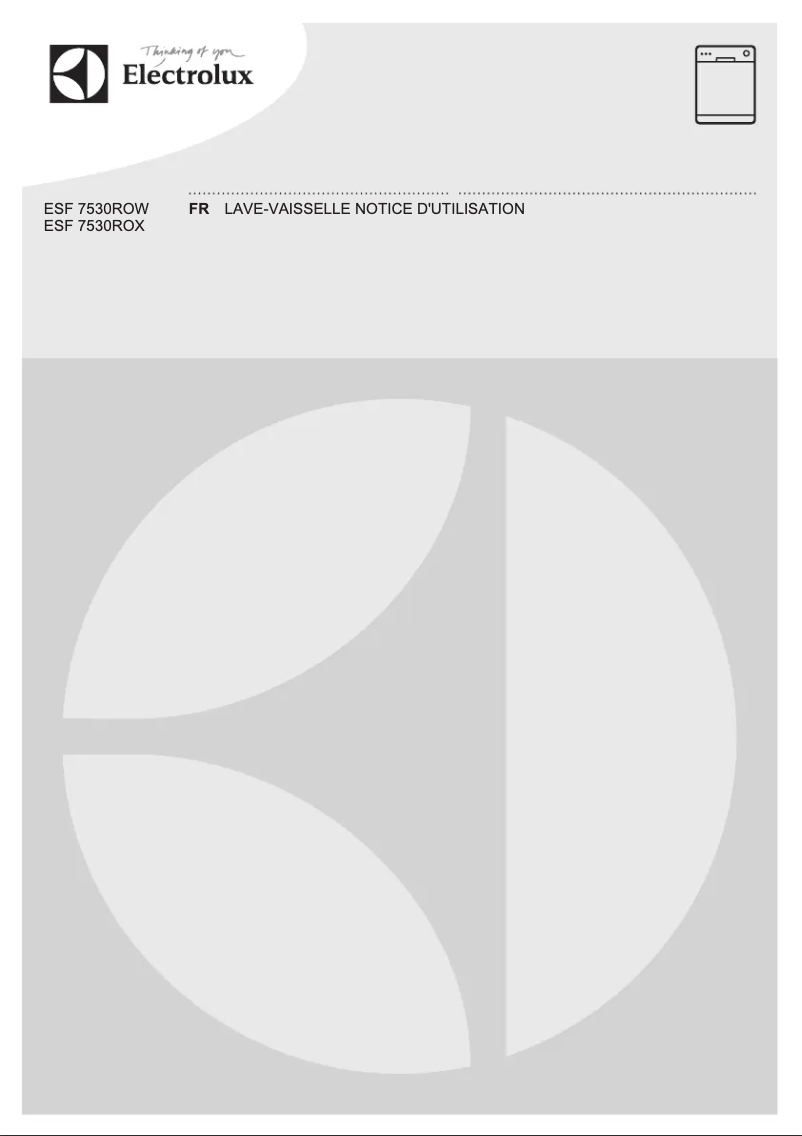 Page 1 de la notice Manuel utilisateur Electrolux ESF7530ROW