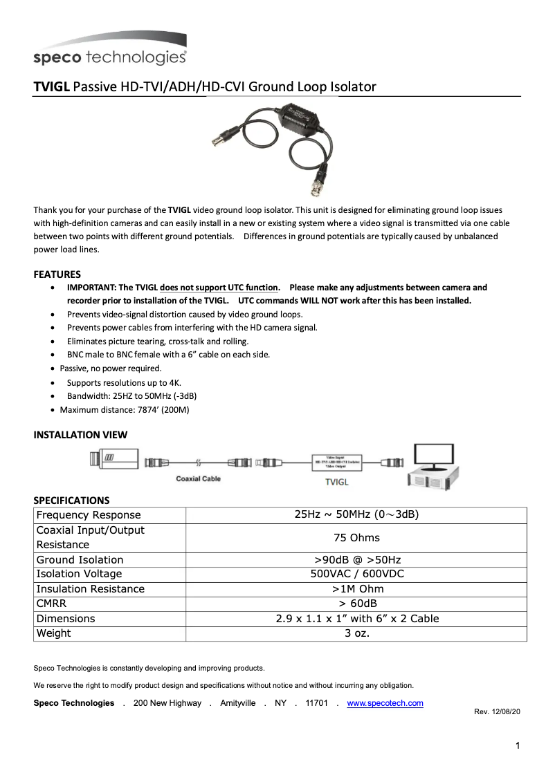 First page image of the manual for TVIGL