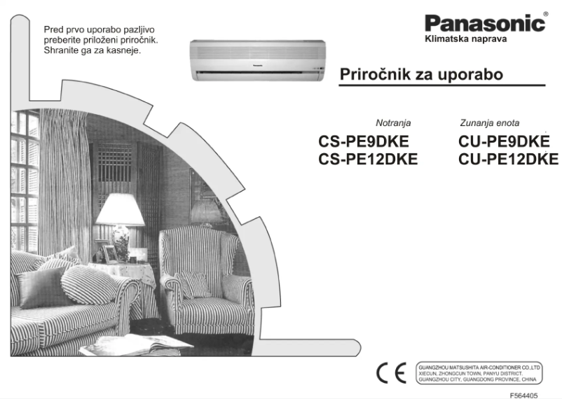 Page n°1 - Manuel utilisateur Panasonic CU-PE9DKE