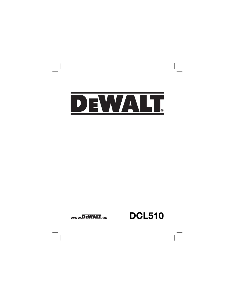 Page n°1 - Manuel utilisateur DeWalt DCL510