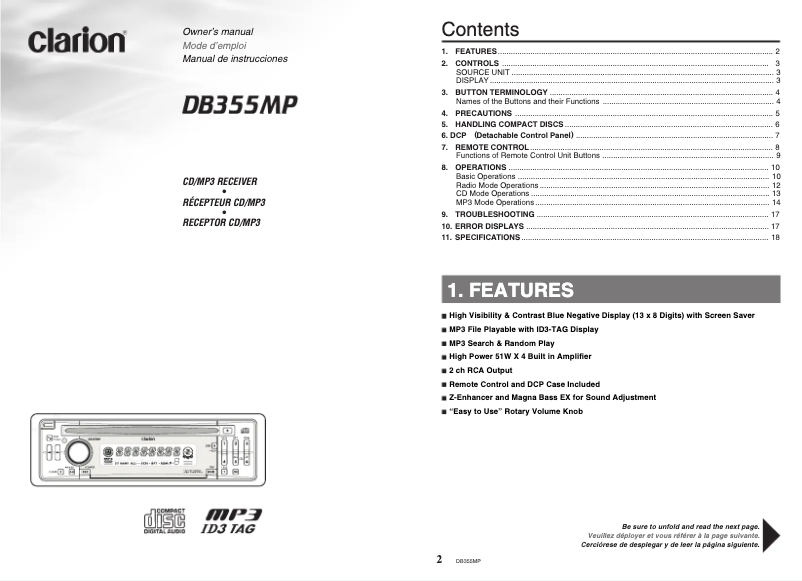 Image de la première page du manuel de l'appareil DB355MP