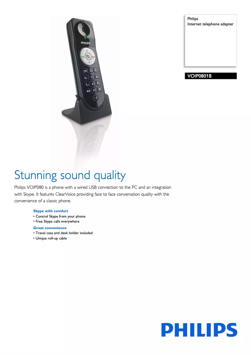 Image de la première page du manuel de l'appareil VOIP0801B