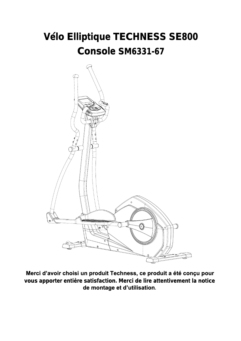 Image de la première page du manuel de l'appareil SE800