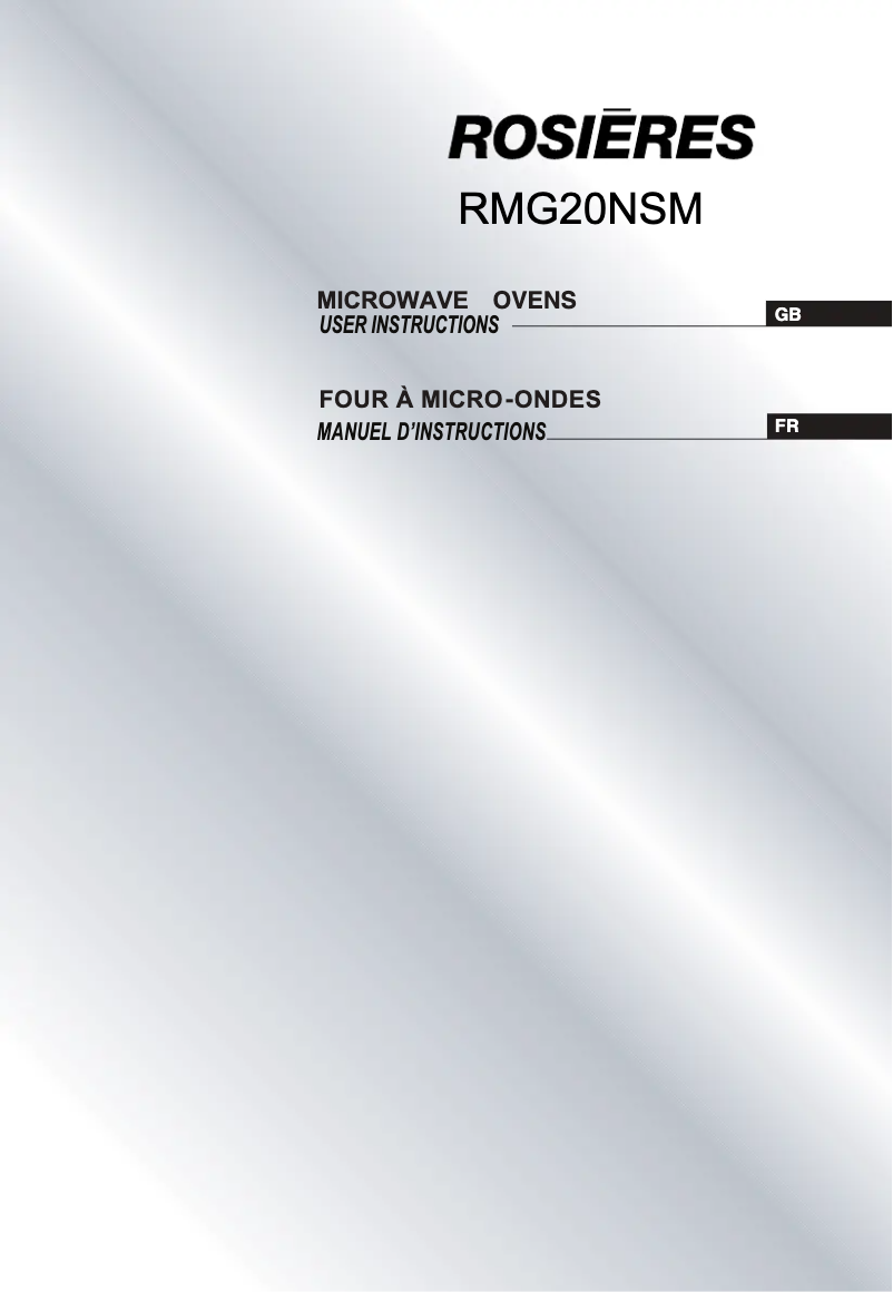 Image de la première page du manuel de l'appareil RMG20NSM
