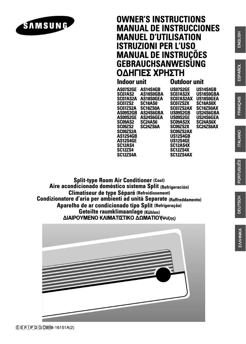 Page 1 de la notice Manuel utilisateur Samsung SC24AS6