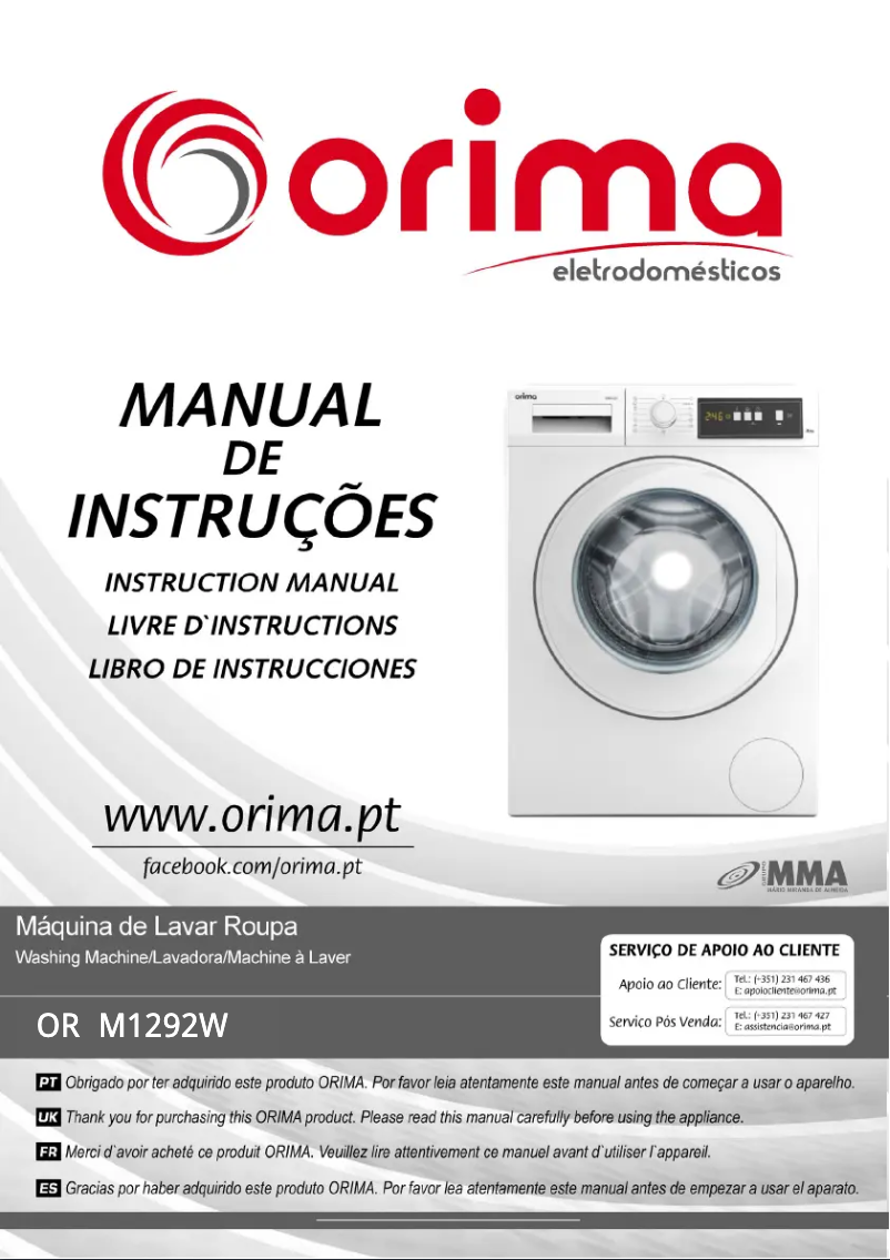 Page n°1 - Manuel utilisateur Orima ORM-1292-W