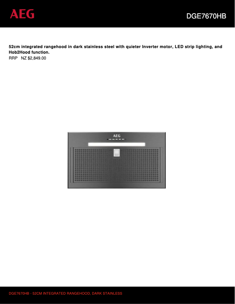 Página 1 del manual Ficha técnica AEG DGE7670HB