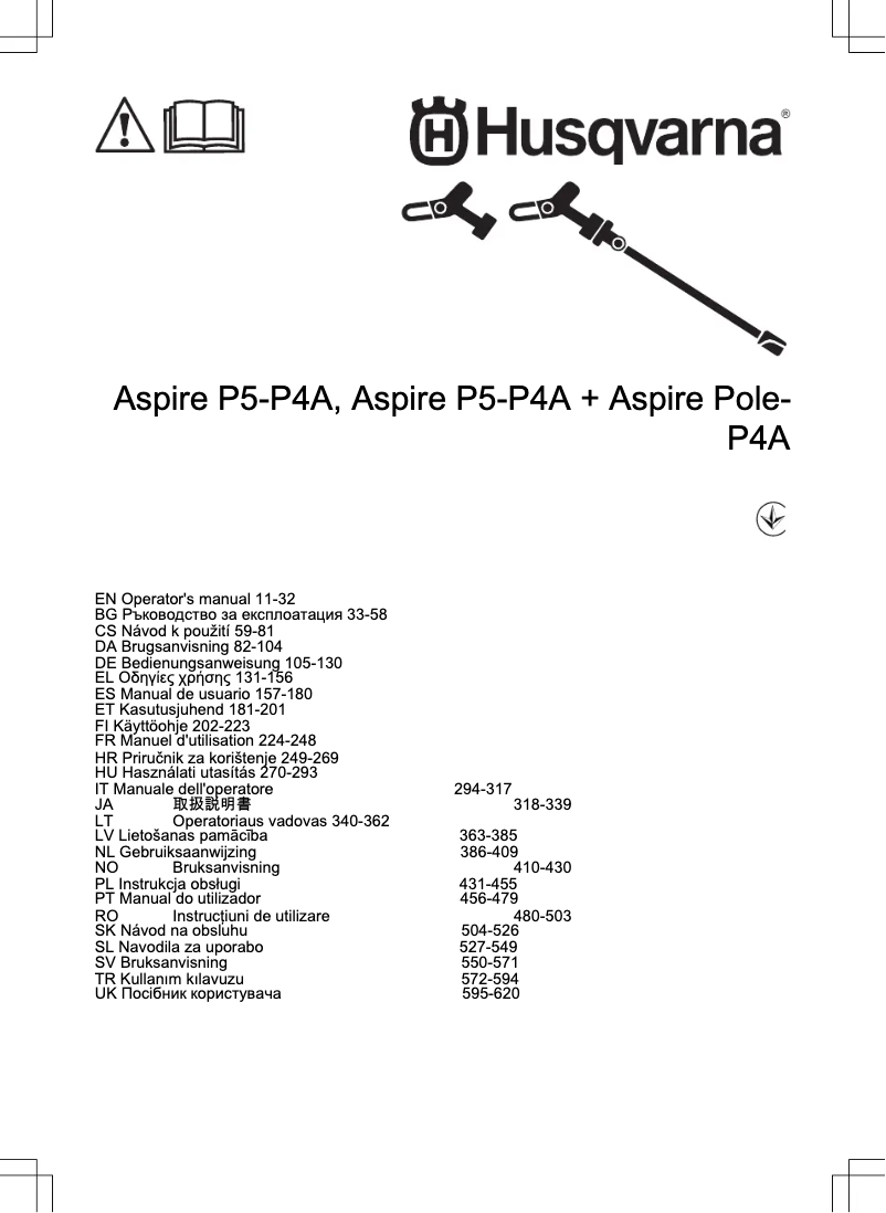 Page n°1 - Manuel utilisateur Husqvarna Aspire P5-P4A