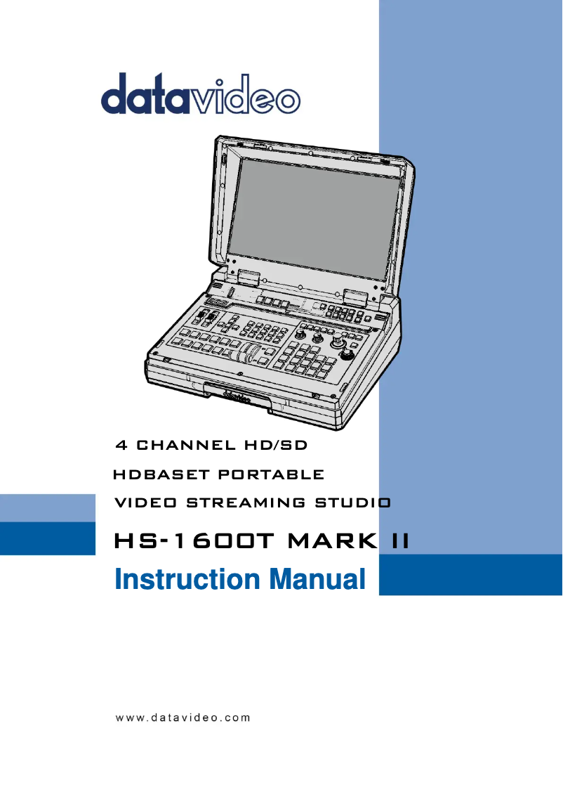 Page 1 de la notice Manuel utilisateur DataVideo HS-1600T MARK II