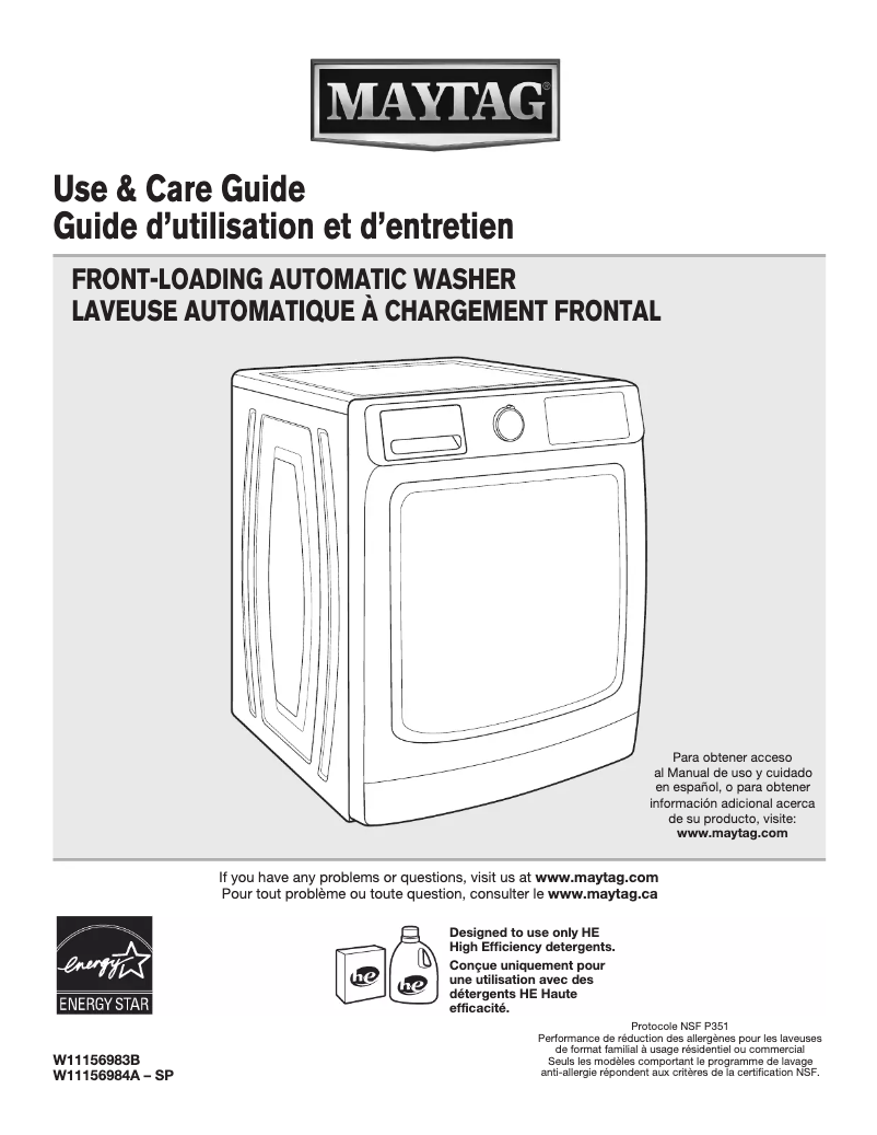 Page n°1 - Manuel utilisateur Maytag MHW8630HC