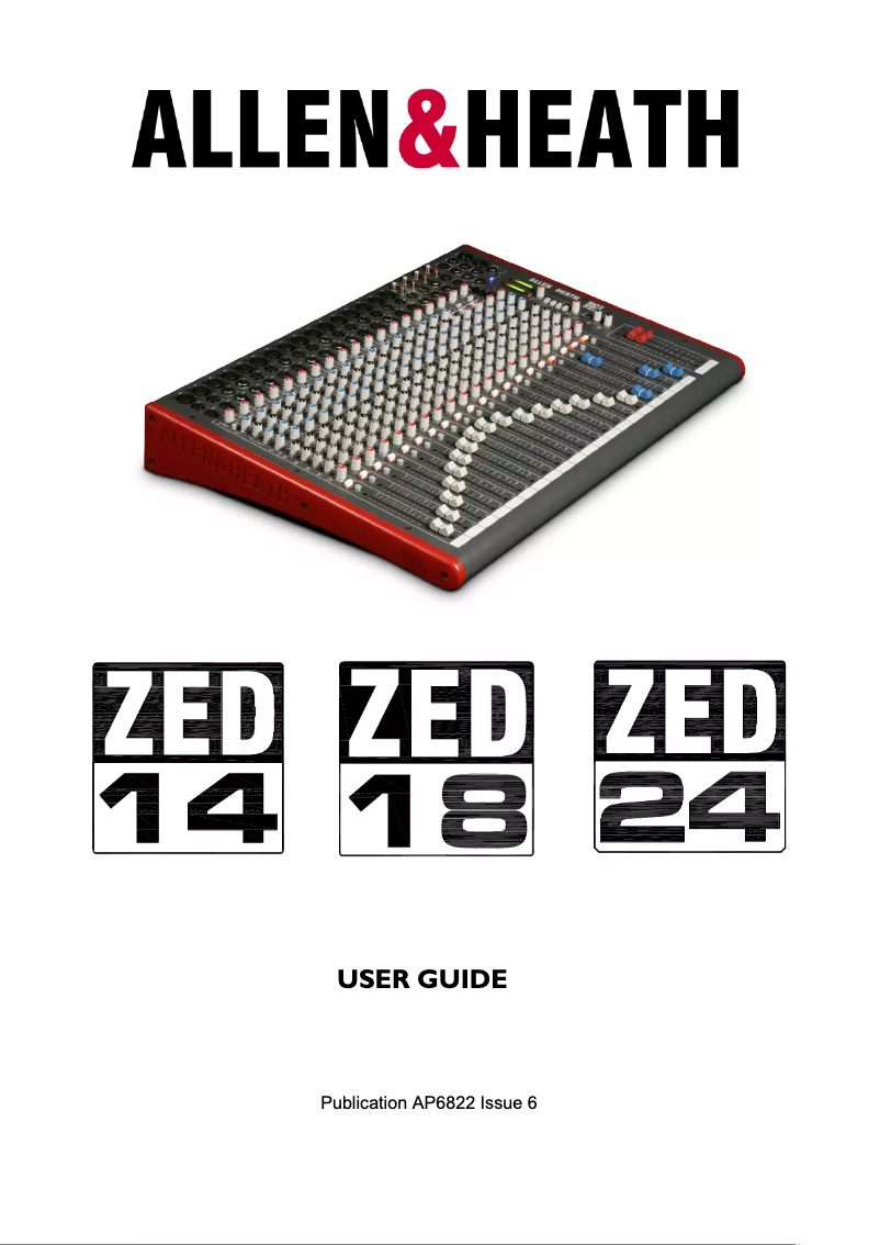 Page n°1 - Manuel utilisateur Allen & Heath ZED 14