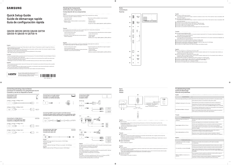 Página 1 del manual Manual de usuario Samsung QB75B