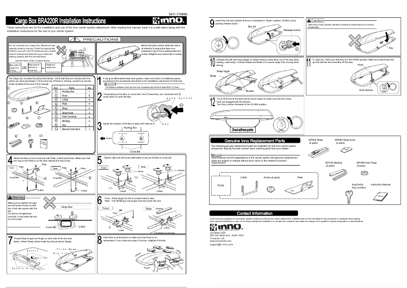 Page n°1 - Manuel utilisateur Inno BRA220R