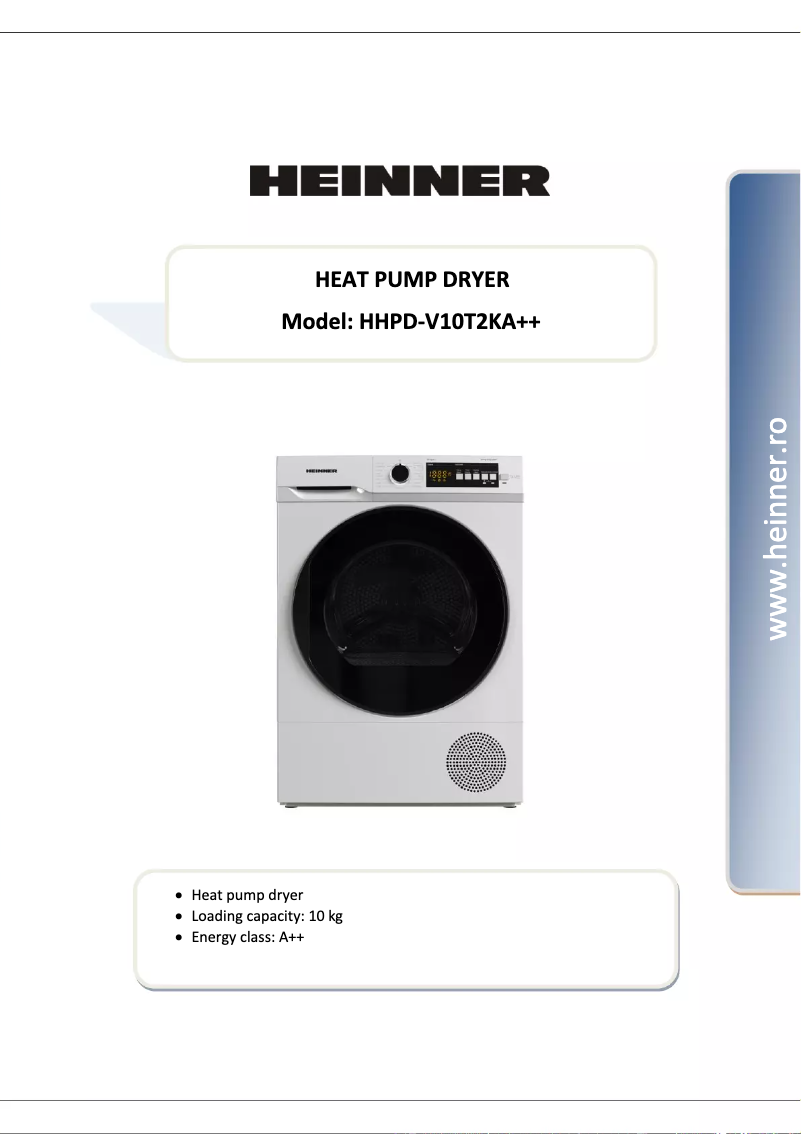 Image de la première page du manuel de l'appareil HHPD-V10T2KA++