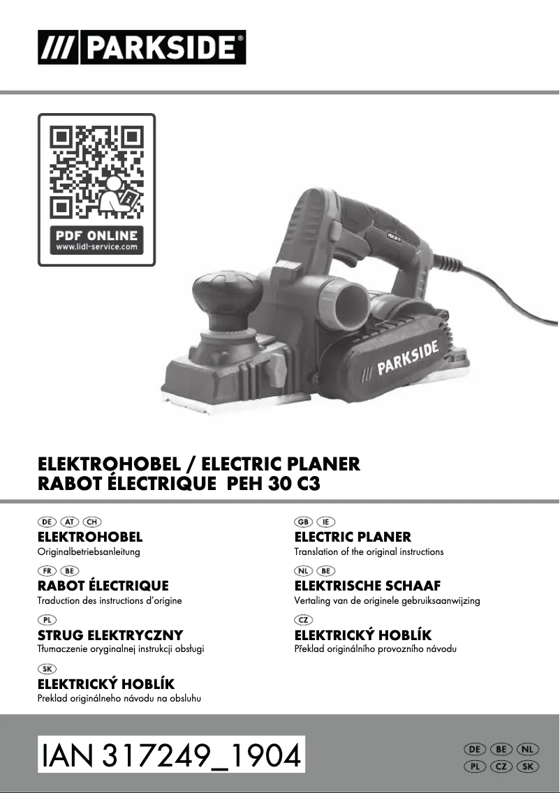 Page 1 de la notice Manuel utilisateur Parkside PEH 30 C3