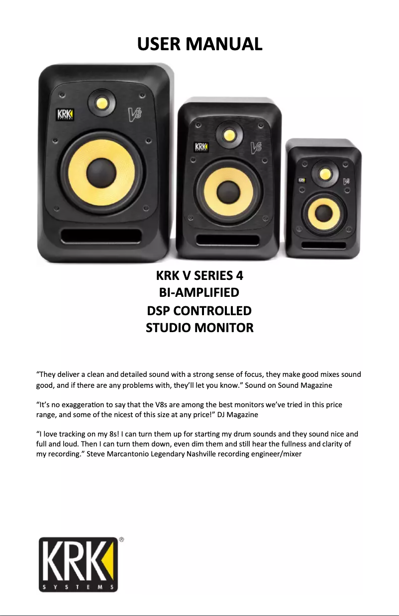Page 1 de la notice Manuel utilisateur KRK V Series 4